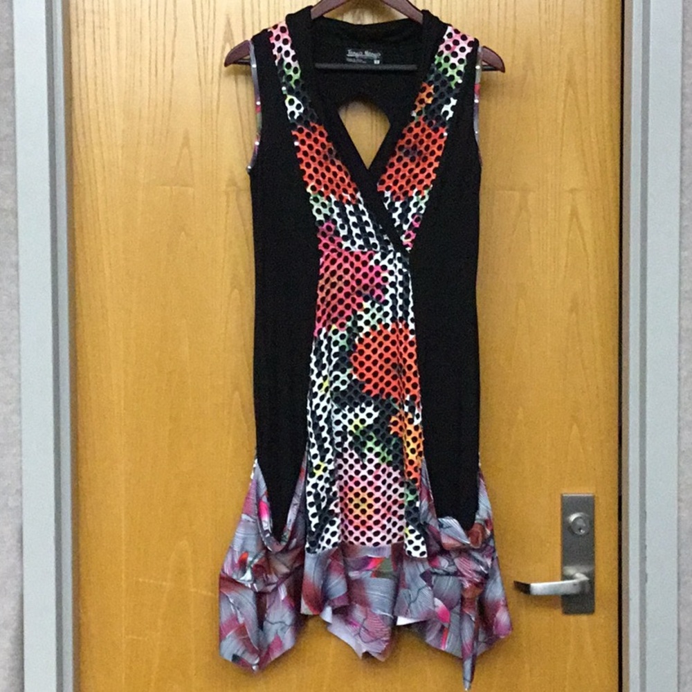 Stretchy fun mid length dress with pockets